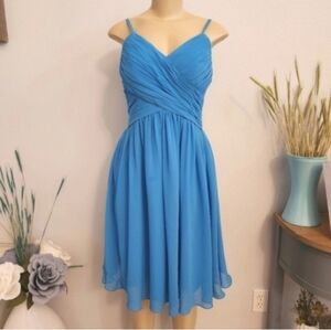 Azazie Vibrant Blue Midi Dress